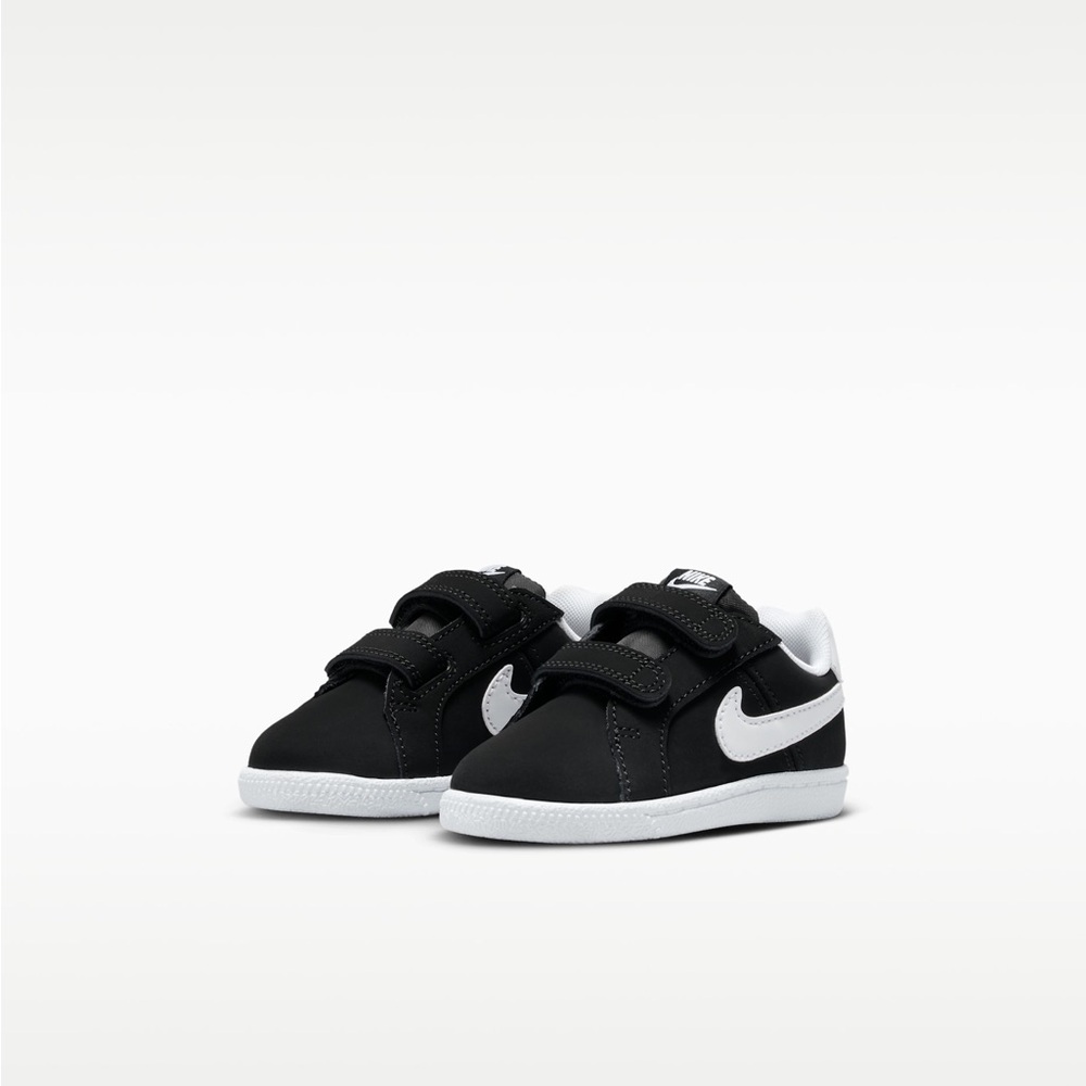 Nike Kids Black and White Velcro Swoosh Sneakers